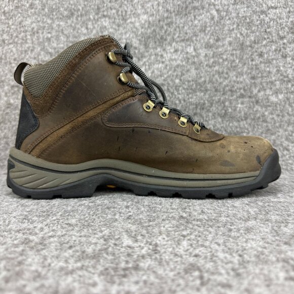 ✅Timberland White Ledge Mens 10M Waterproof Mid Hiking Boot Brown Leather Rugged - Picture 9 of 12